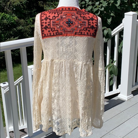 Free People Casablanca Lace Aztec and Sequin Top - Picture 3 of 3